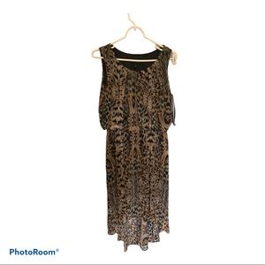 Voir voir womens cheetah print asymmetrical dress
